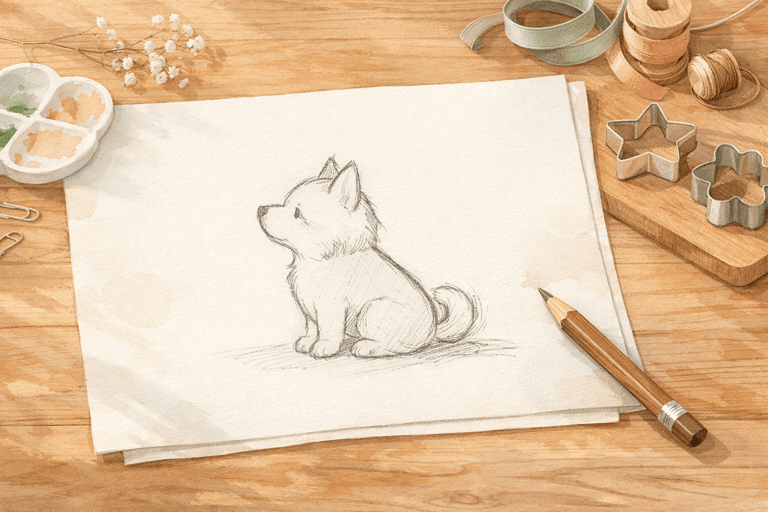 Hand-drawn dog sketch sample
